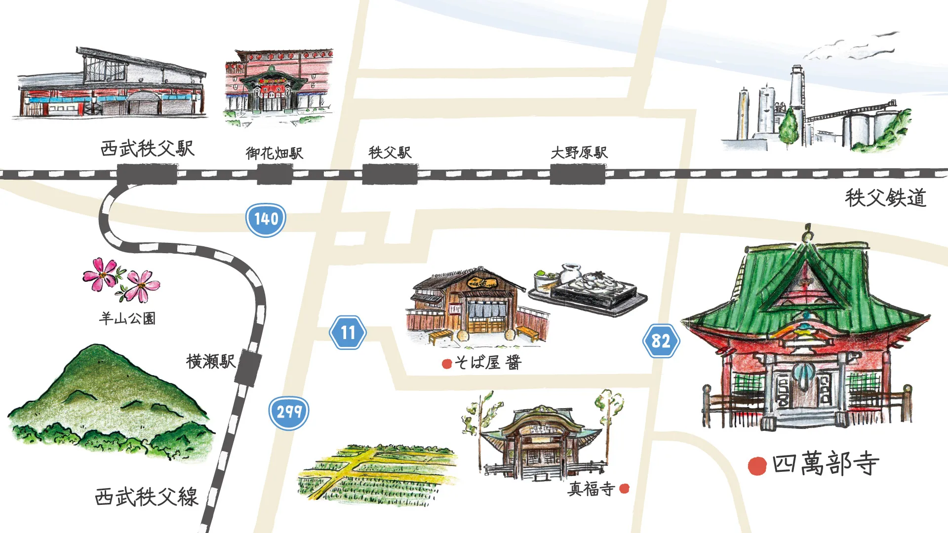 四萬部寺地図