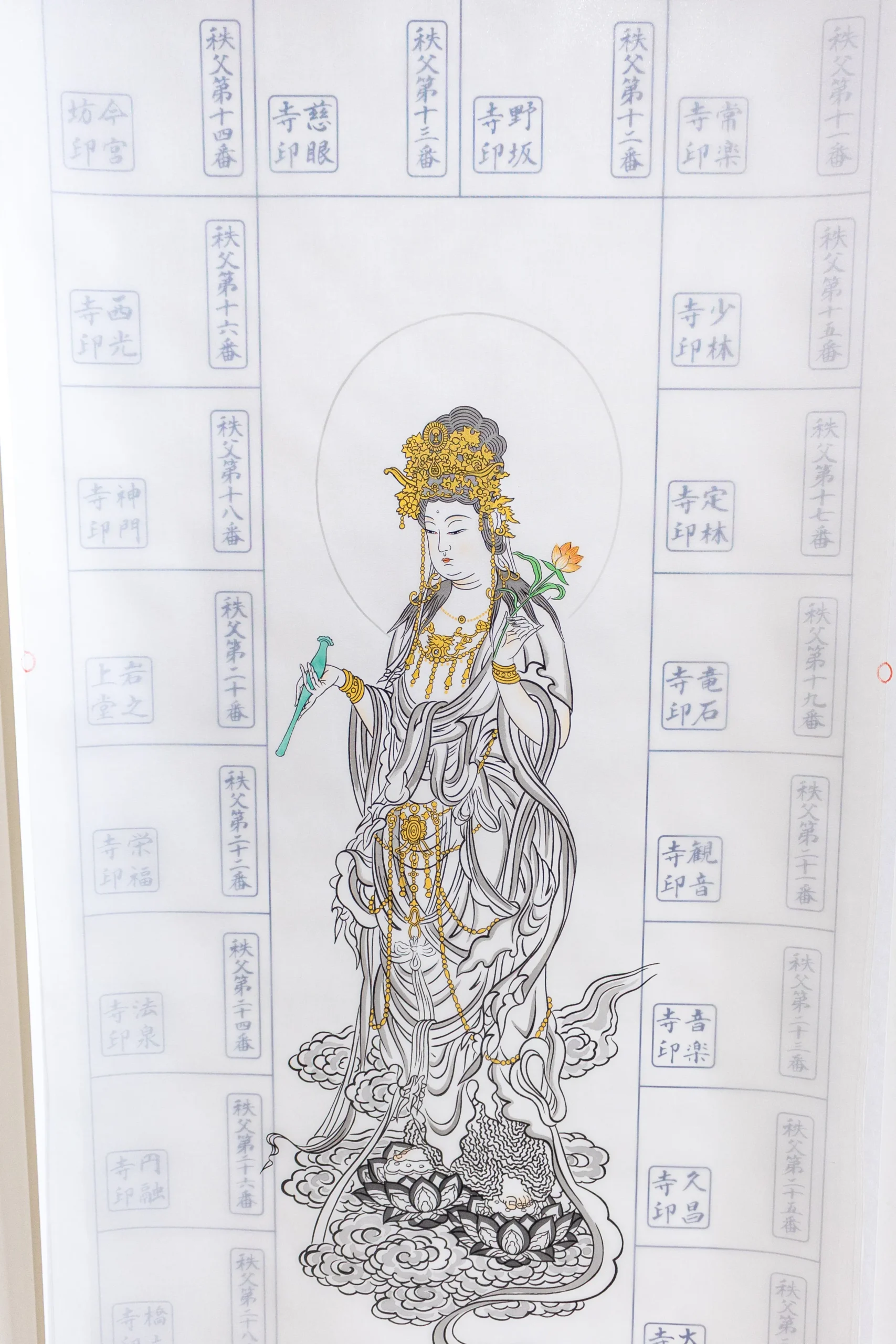 掛け軸(線描観音)